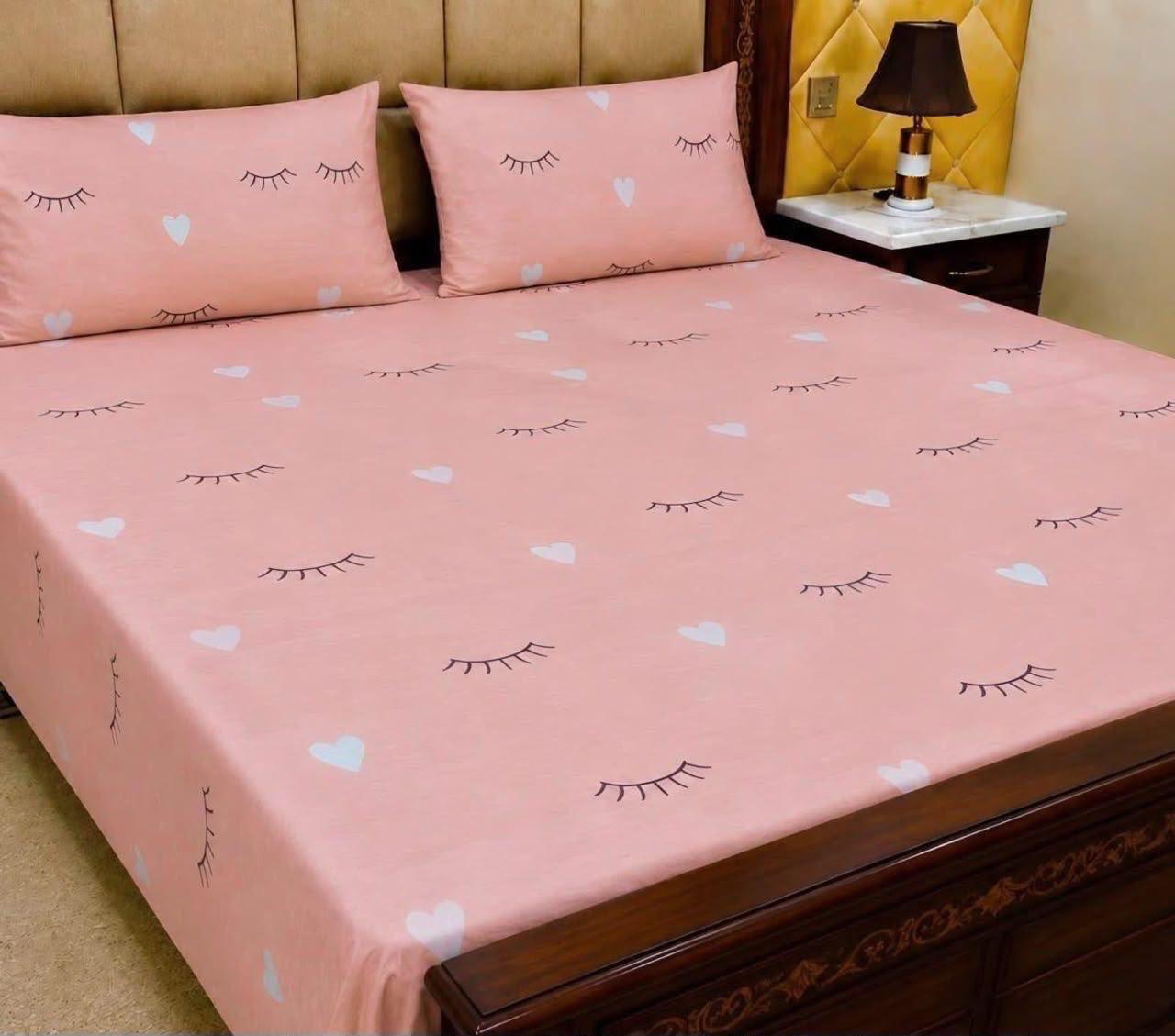 King Size BedSheet 3pc Pure Cotton - Export Quality - Design 30