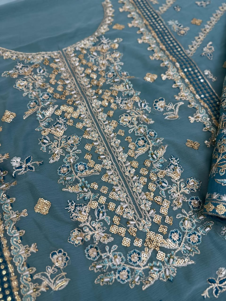 Charizma Chiffon Embroidered 3PC Suit - DESIGN 01
