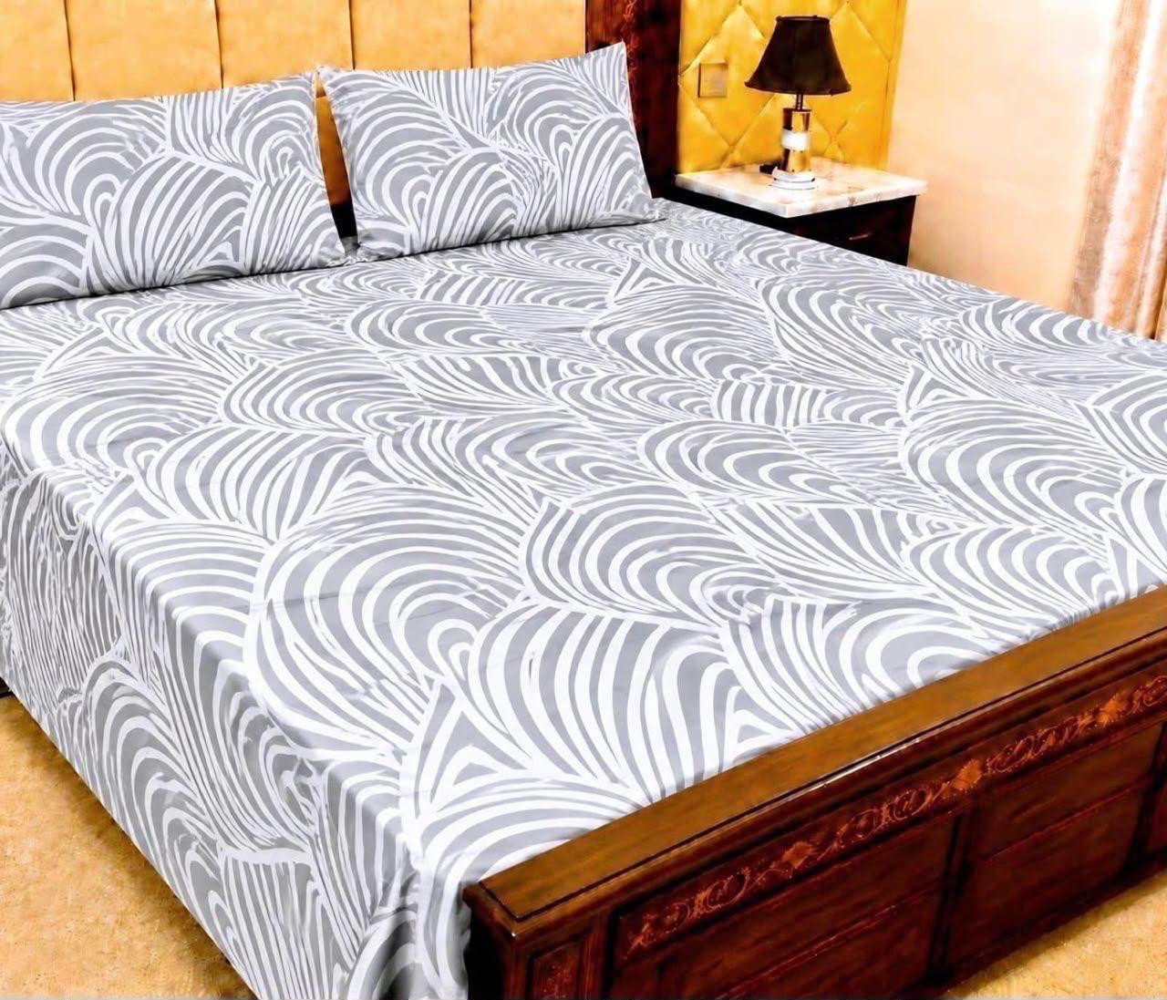 King Size BedSheet 3pc Pure Cotton - Export Quality - Design 27