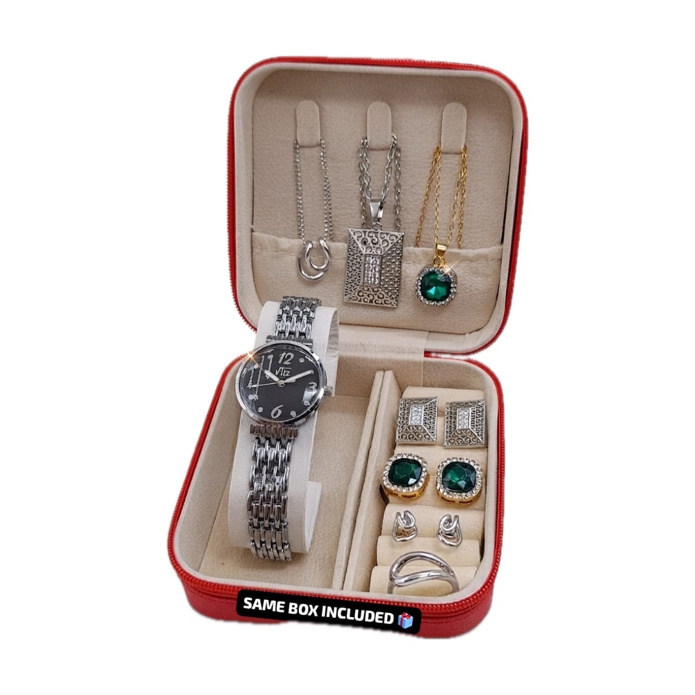 VIP Brand Watches Jewelry Gift Set (Watch + Necklaces + Earrings + Rings)