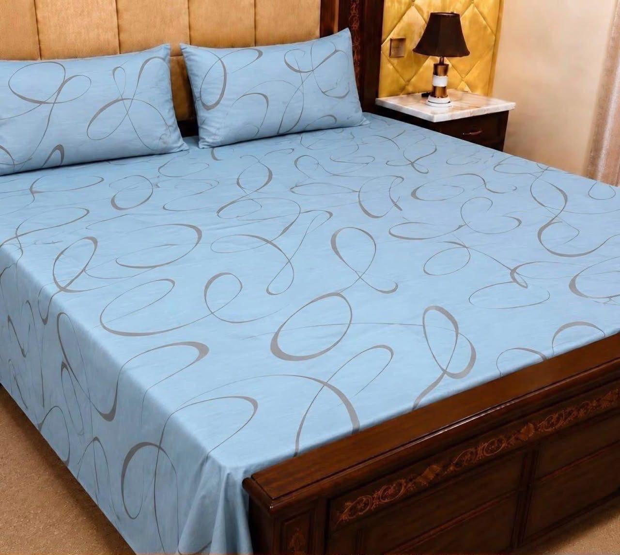 King Size BedSheet 3pc Pure Cotton - Export Quality - Design 29
