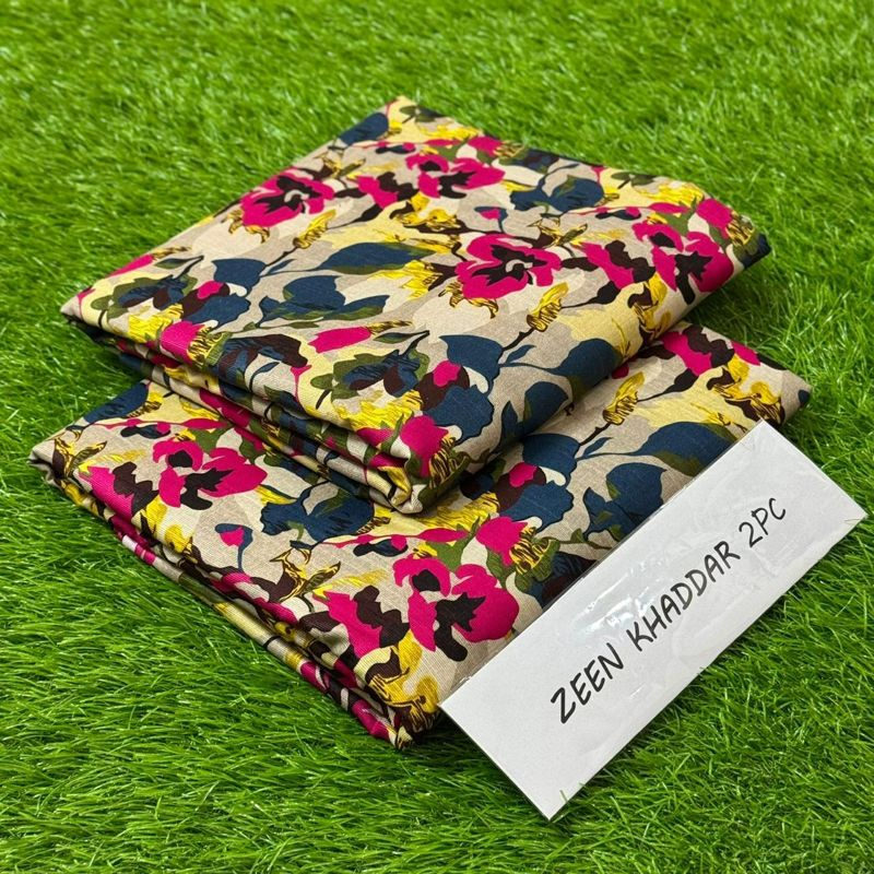 Zeen Khaddar 2Pc - Beige Multicolor Floral