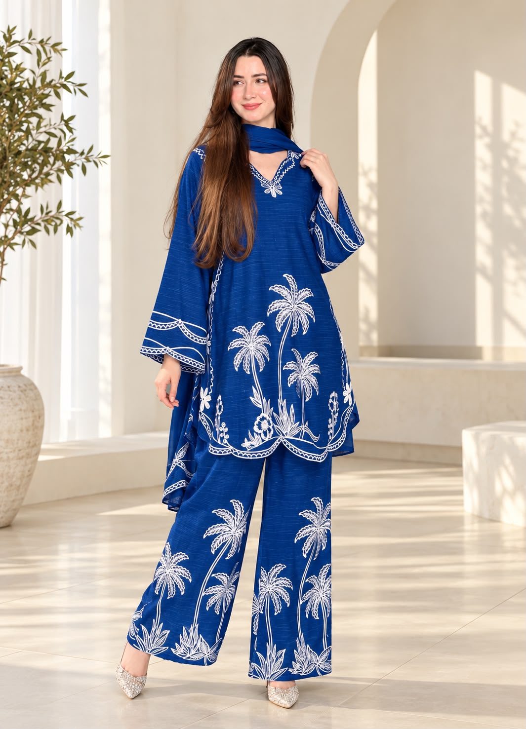 Charizma Dhanak Embroidered 3PC Suit - DESIGN 01
