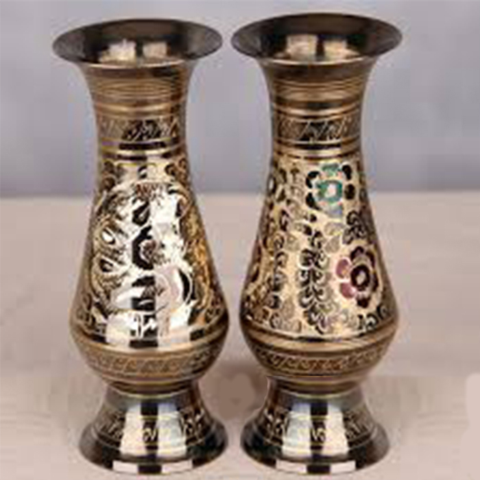 Metal Pair Of Copper vases