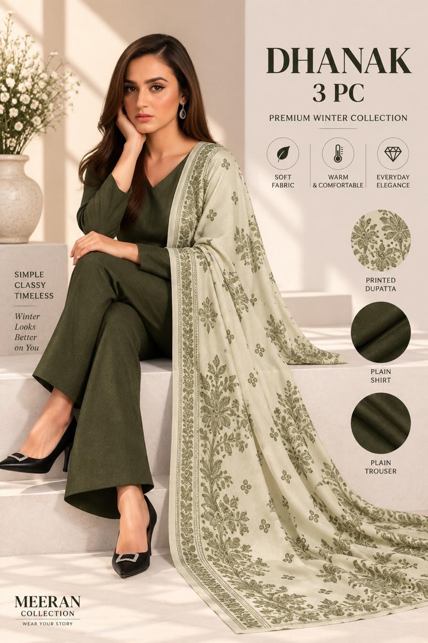 Dhanak Marina 3pc Collection - Olive Green