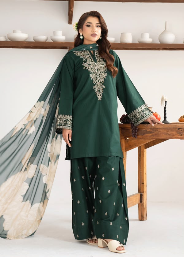 Batik Dhanak Embroidered 3PC Suit D#NF467 - DESIGN 01