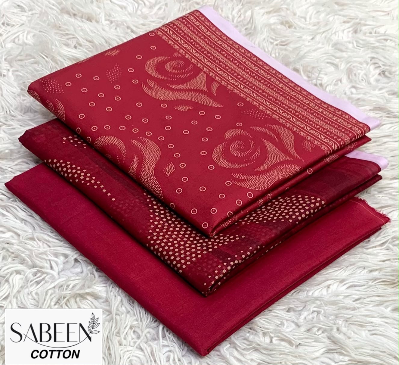 Sabeen Cotton Original 3pc - Red