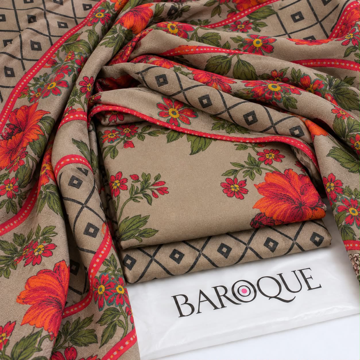 Barouqe 2799 Print Dhanak 3pc - DESIGN 03