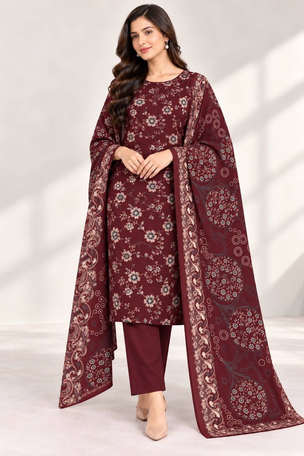 Dhanak Printed Hit Code Unstitched 3pc - DESIGN 12