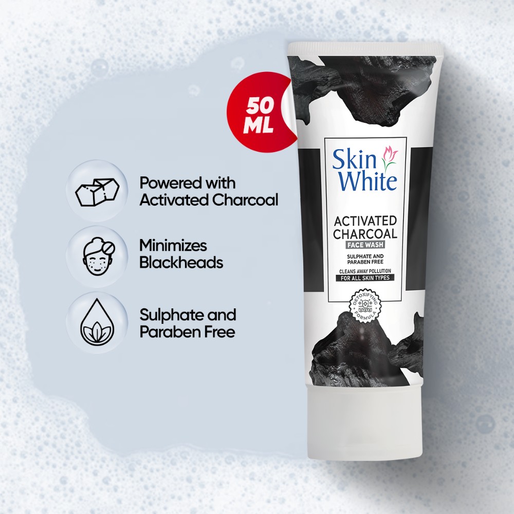 Skin White Faecwash Charcoal 50ml