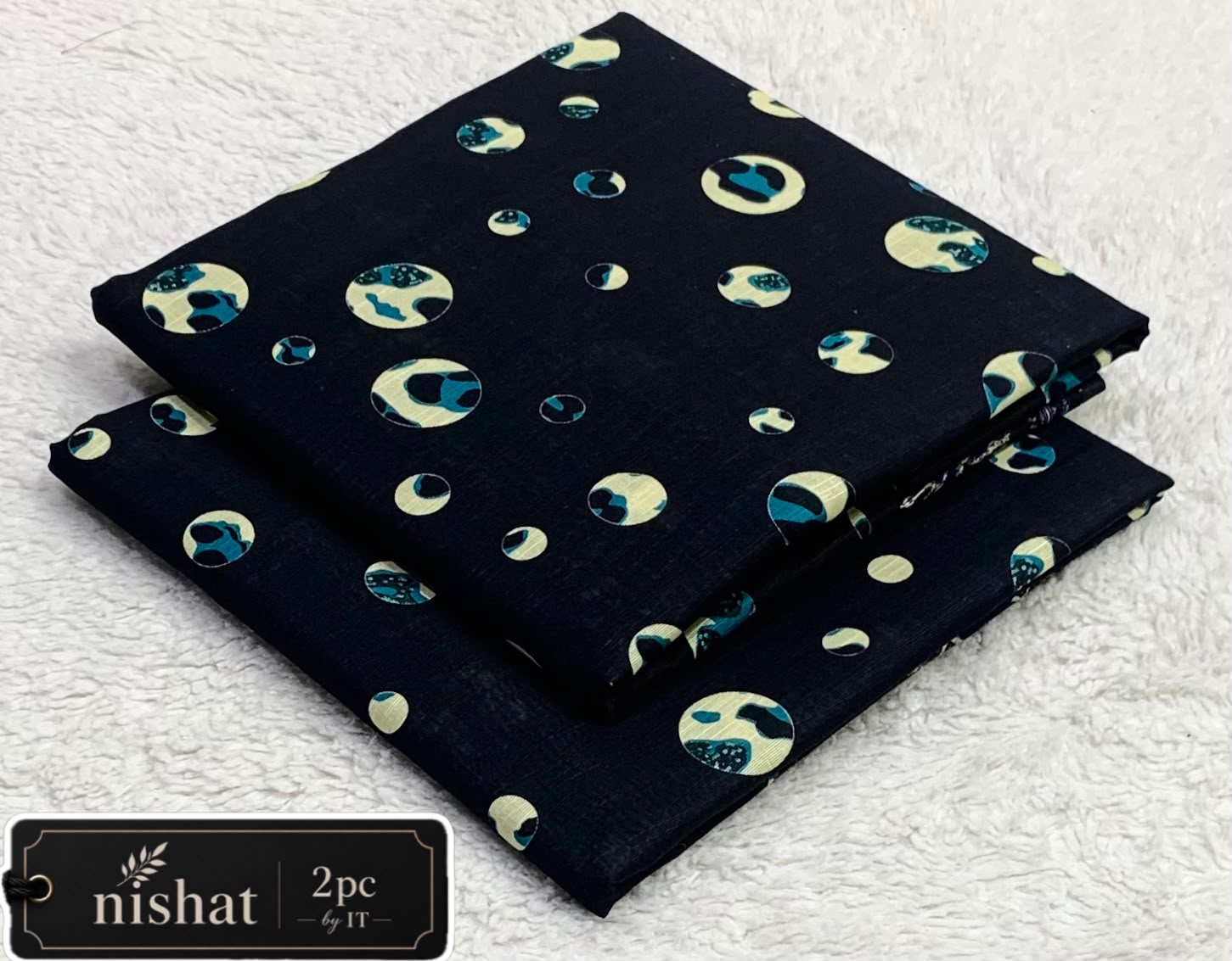 Nishat Allover Khaddar 2pc By It - Black Mint