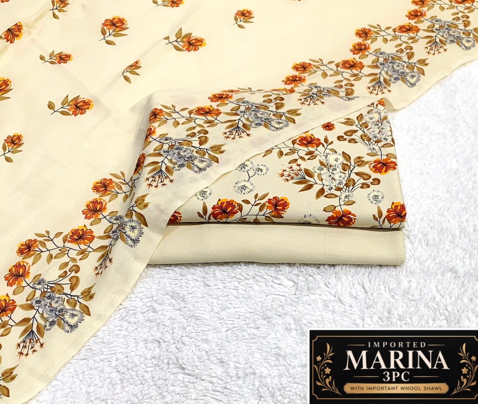 Imported Marina 3pc Collection By It - Cream Orange