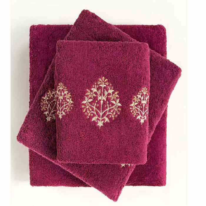 Combed 3Pc Embroidered Towel Set