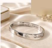 Silver Branded Bangle