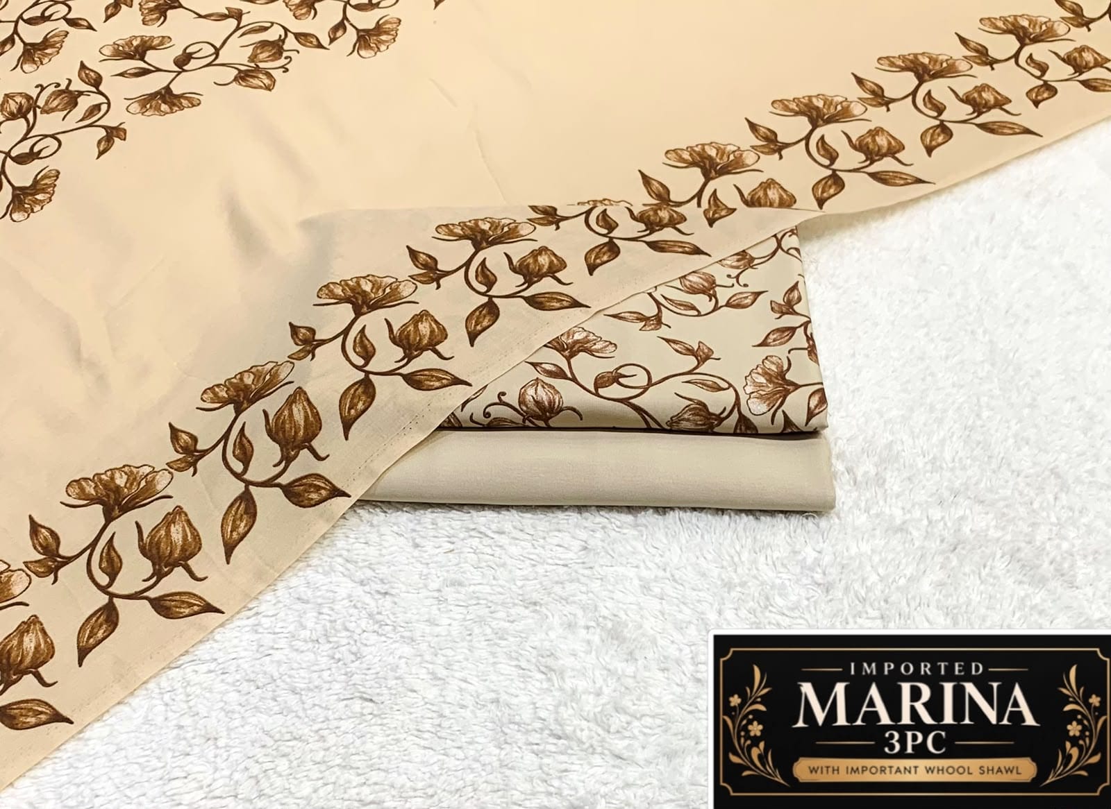 Imported Marina 3pc Collection By It - Beige Brown