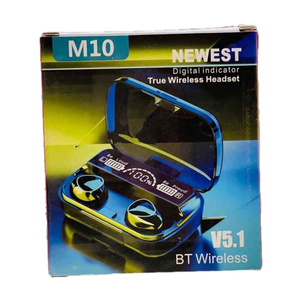 M10 TWS Earbuds (Digital Battery Indicator)