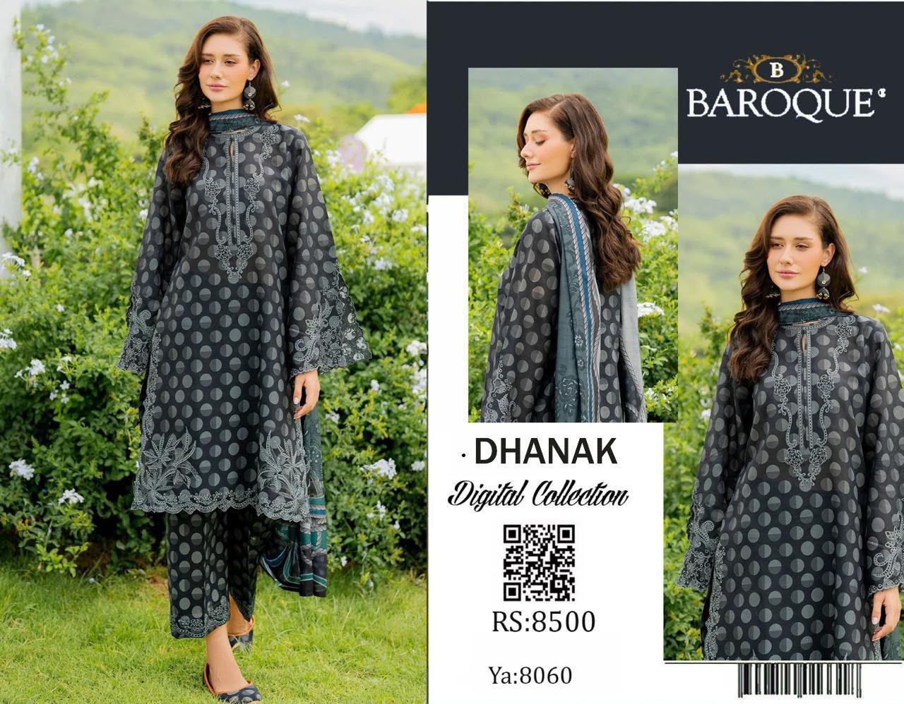 Mix Brand Dhanak Embroidered 3PC Suit - DESIGN 02