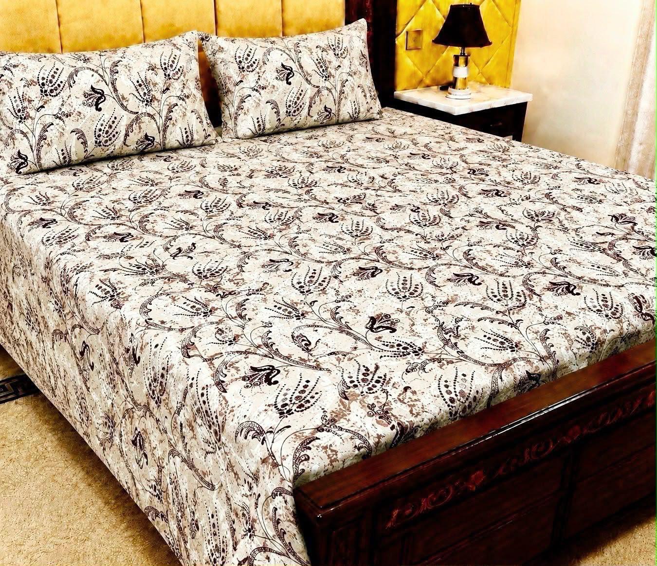 King Size BedSheet 3pc Pure Cotton - Export Quality - Design 1