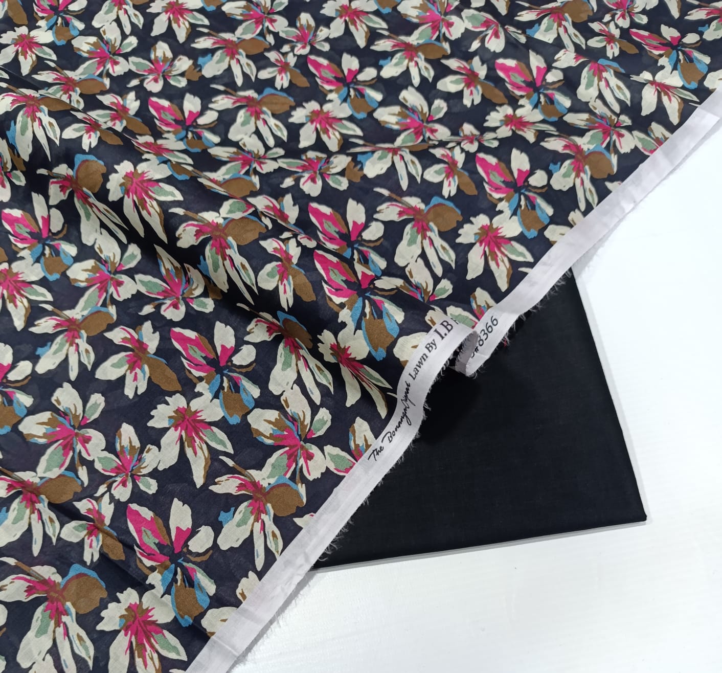 Bonanza 2pc Lawn Summer Collection - Black White Floral