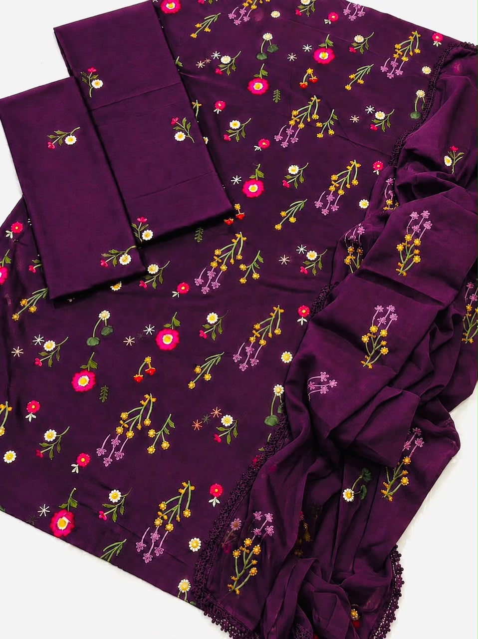 Cross Boti Airjet Dhanak 3pc Winter Casual - DESIGN 06
