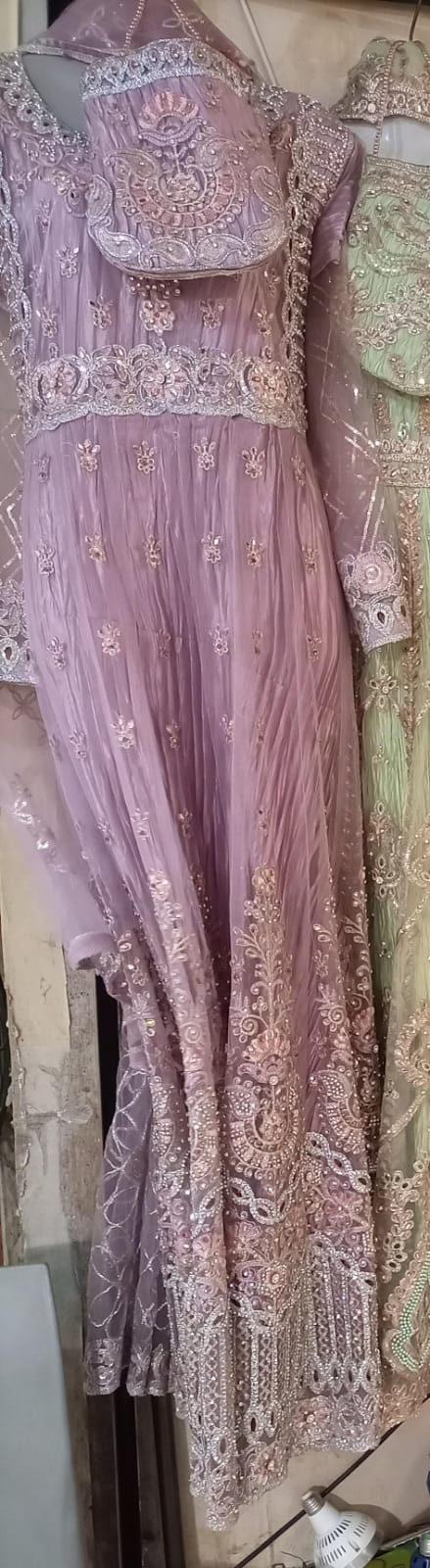 Crush net stone work( pink, golden, off white, ferozi, purple)