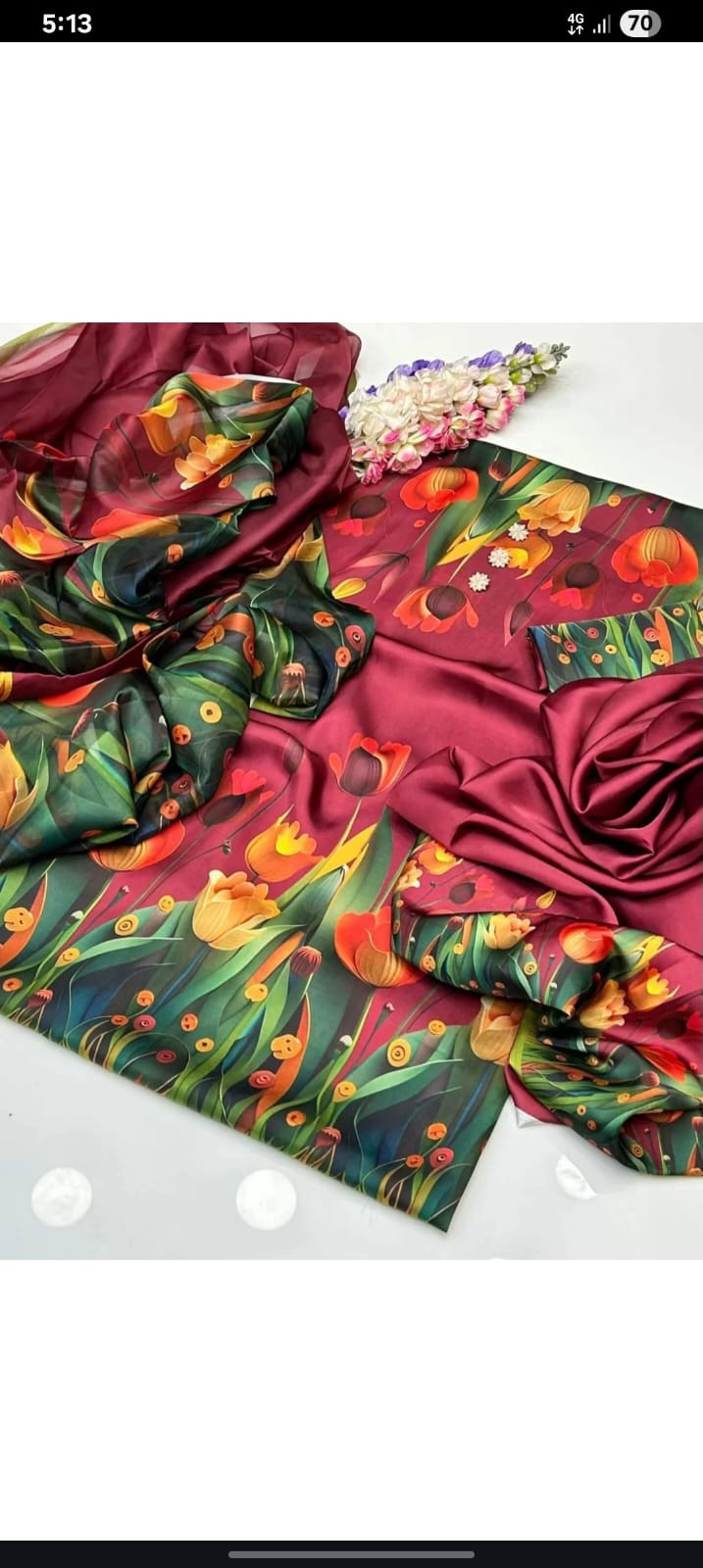 Digital Printed Shamoz Silk 3pc Suit - DESIGN 75