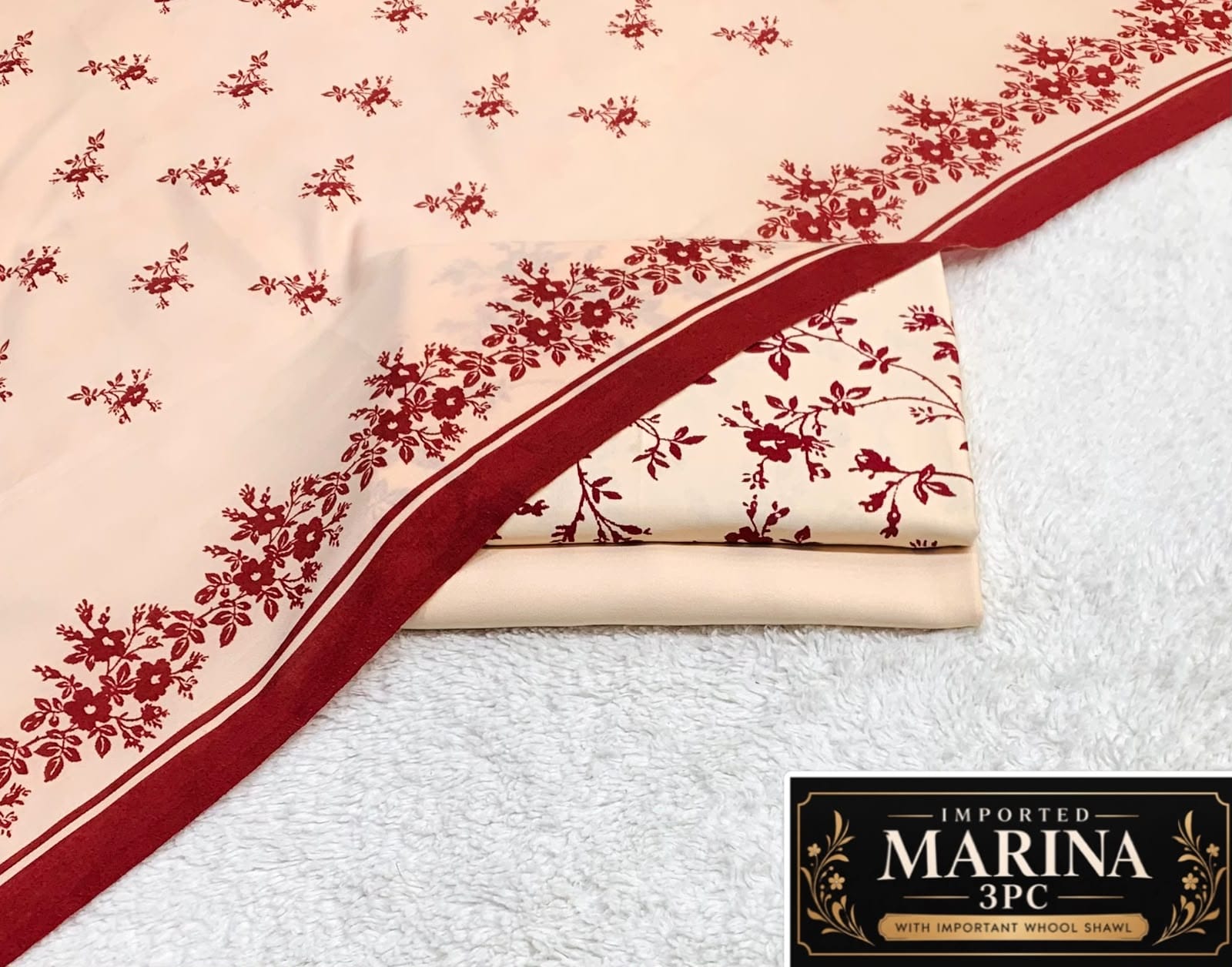 Imported Marina 3pc Collection By It - Peach Red
