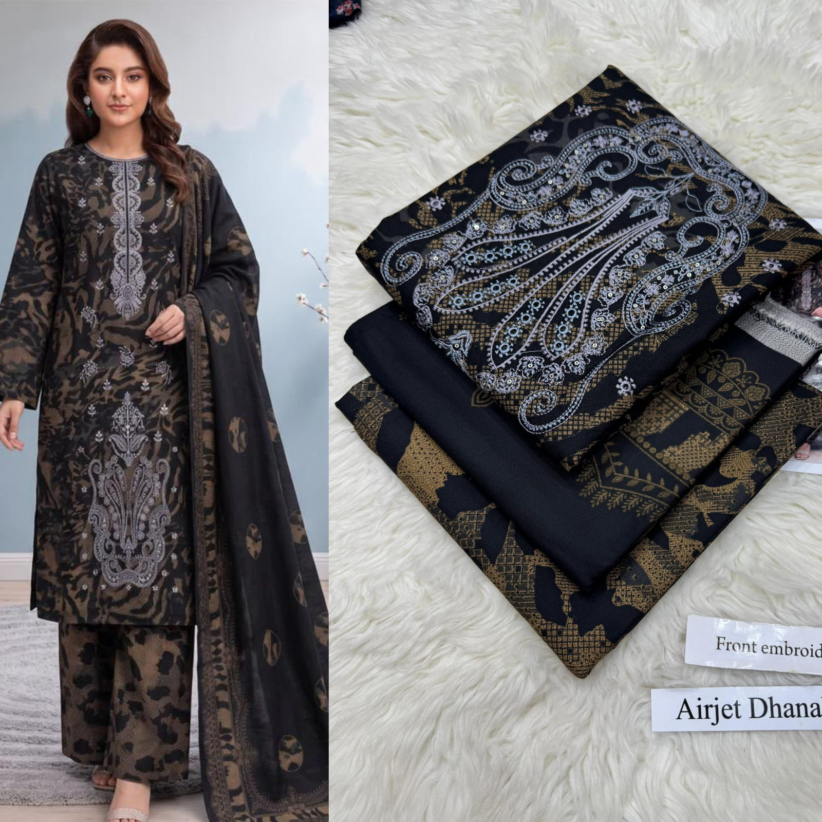 Airjet Dhanak with Dhanak Dupatta Sequence Embroidered - DESIGN 03