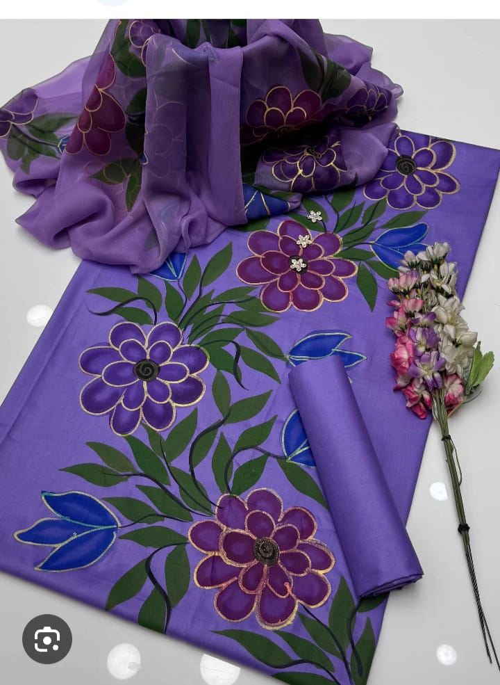 Digital Printed Shamoz Silk 3pc Suit - DESIGN 26