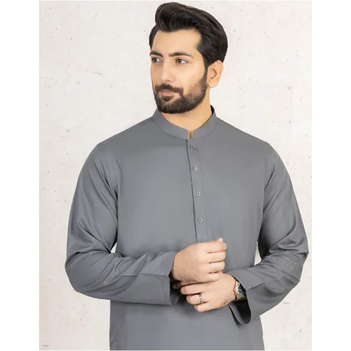 Unstitched Grey Casual Kameez Shalwar By J.