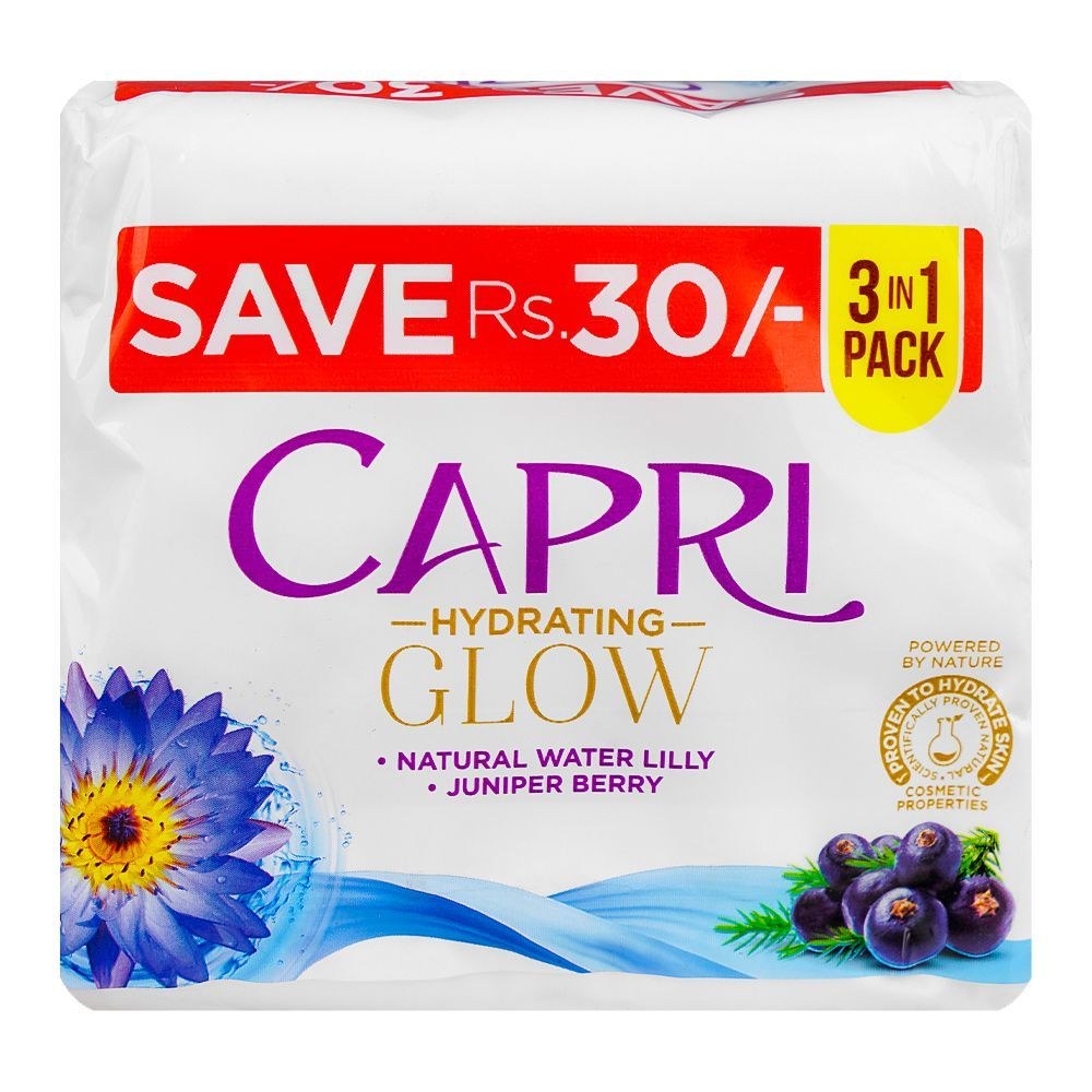 Capri Hydrating Glow Soap 3 In 1 Bundle Pack Blue 150G