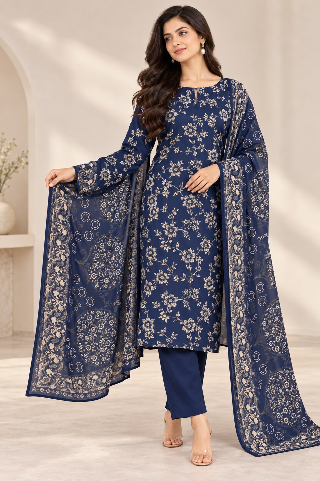 Dhanak Printed Hit Code Unstitched 3pc - DESIGN 08