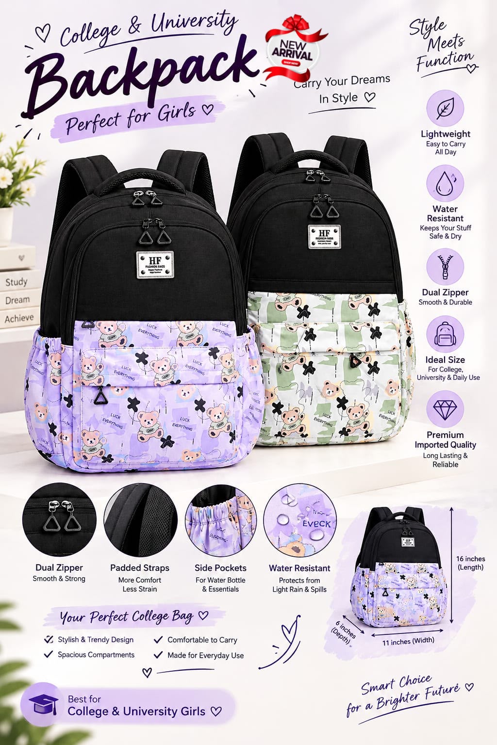 Imported College Backpack - DESIGN 04