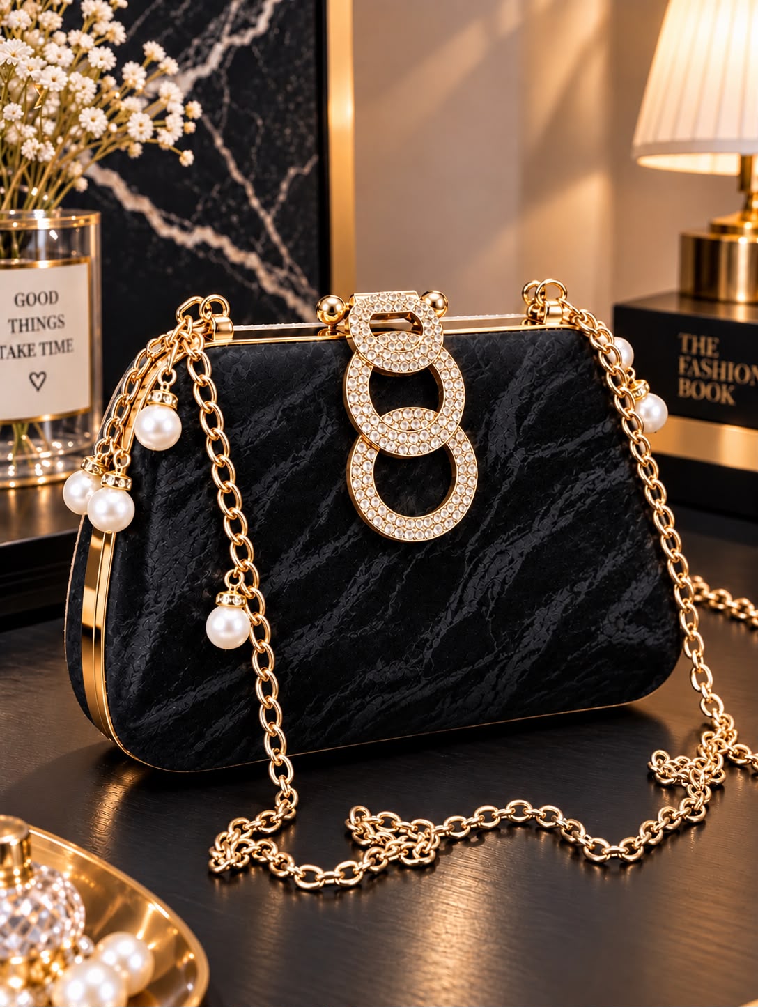 Metal Top Lock Hand Clutch for Girls - DESIGN 02