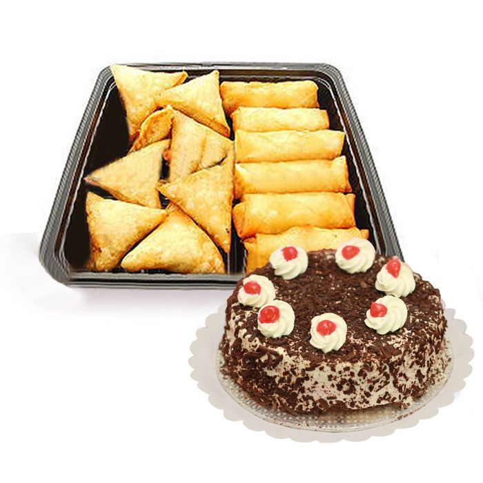 Cake with Samosas