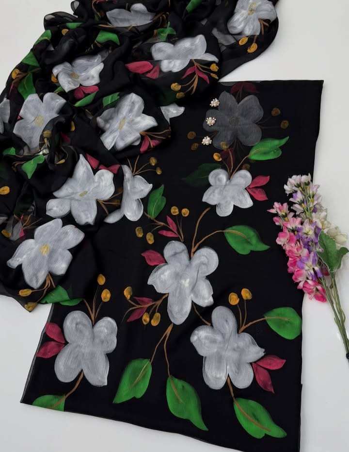 Digital Printed Shamoz Silk 3pc Suit - DESIGN 19