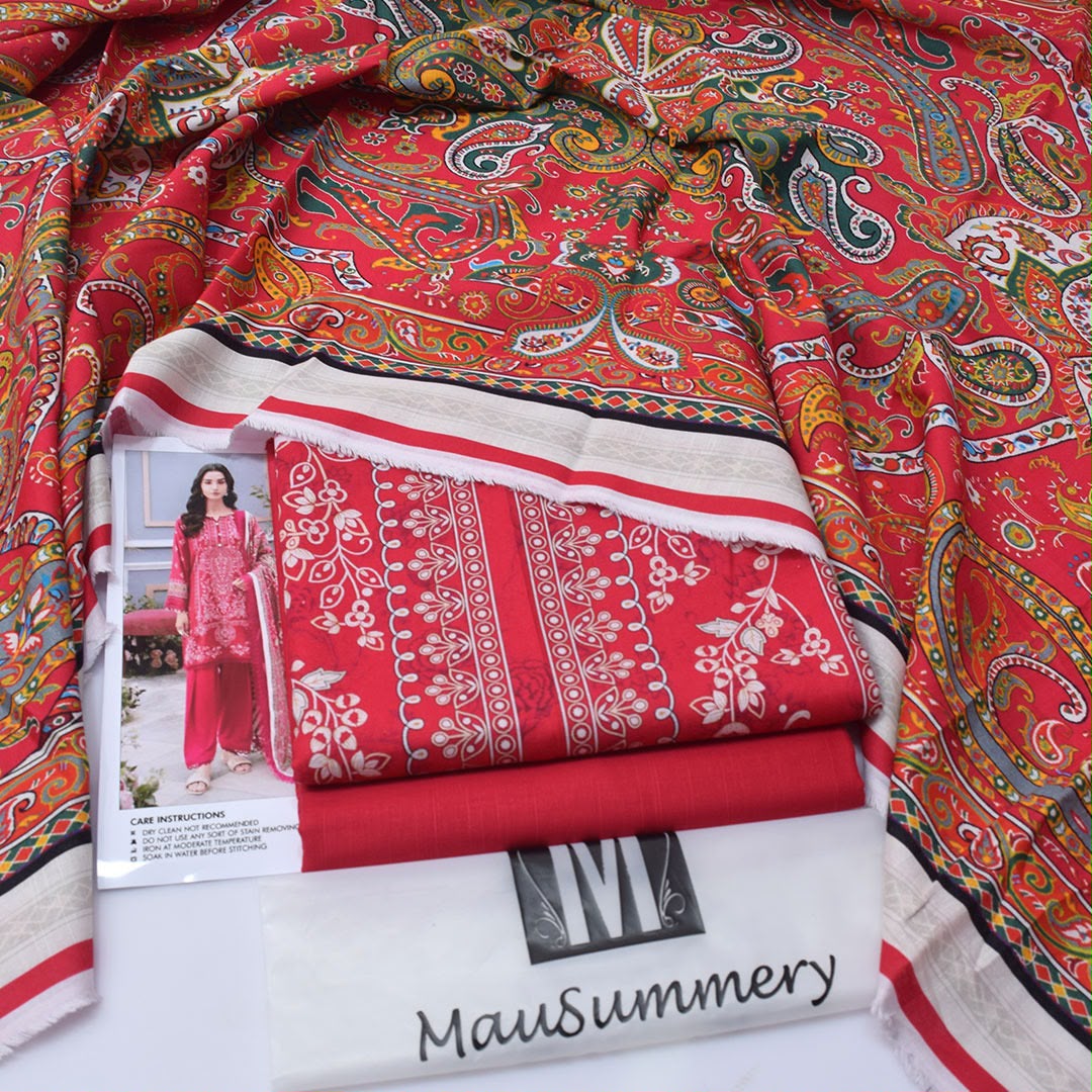 Mausummery Khaddar Printed 3PC Suit - DESIGN 03