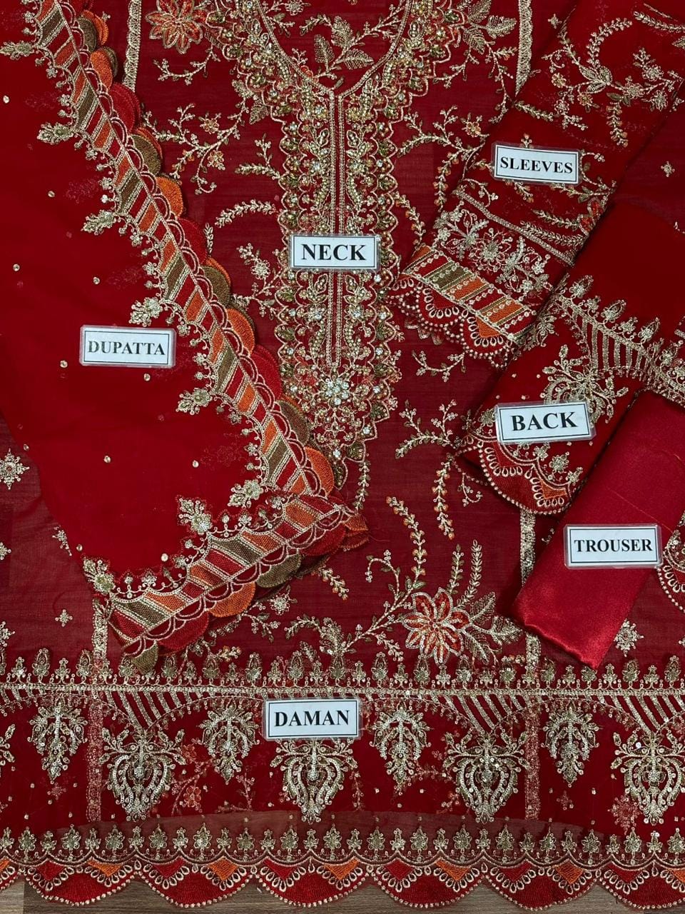 Maria B Chiffon Collection MBC-1098 Premium - Maroon