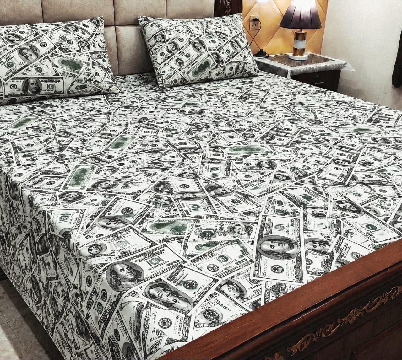 King Size BedSheet 3pc Pure Cotton - Export Quality - Design 24