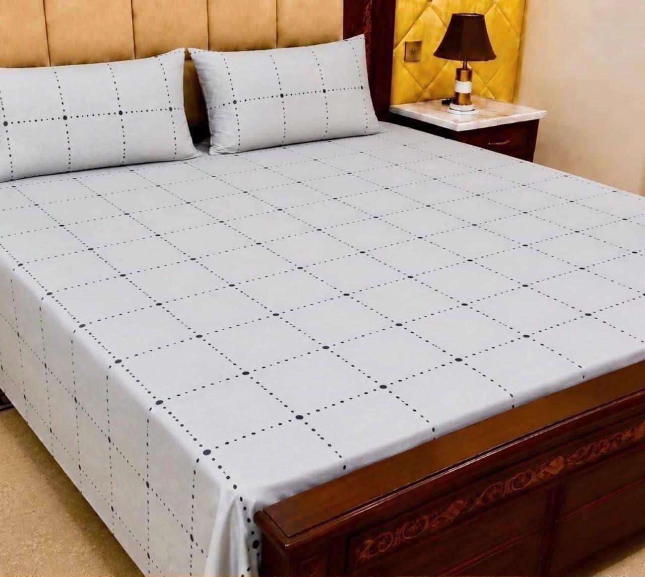 King Size BedSheet 3pc Pure Cotton - Export Quality - Design 28
