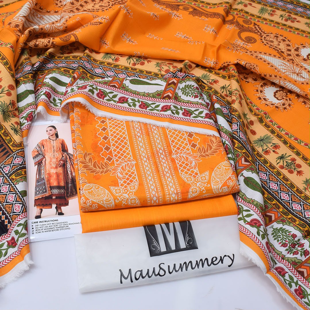 Mausummery Khaddar Printed 3PC Suit - DESIGN 06
